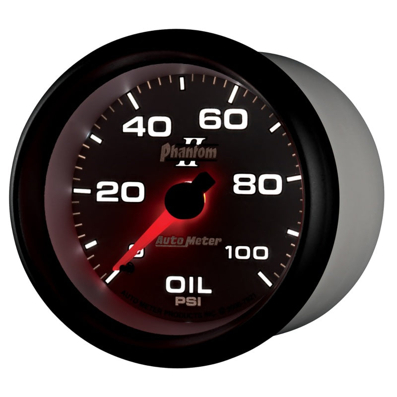 Autometer Phantom II 2-5/8in 100 PSI Mechanical Oil Pressure Gauge - Burkken Auto Parts
