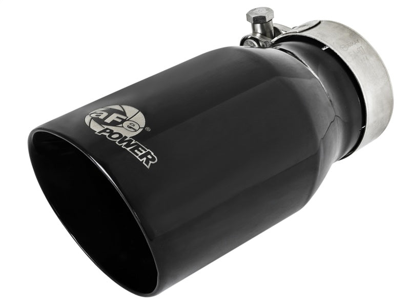 aFe MACH Force-Xp Universal 409 SS Single-Wall Clamp-On Exhaust Tip - Black - Burkken Auto Parts