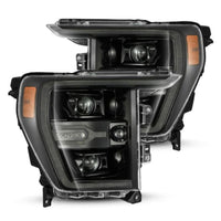AlphaRex 21-22 Ford F150 Luxx-Series Projector Headlights Alpha-Black w/Activ Light/Seq Signal - Burkken Auto Parts