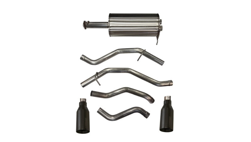 Corsa 2019-24 Ram 1500 5.7L Crew Cab w/ 57in or 76in Bed Cat-Back Dual Rr Exit 5in Blk Cerakote Tips - Burkken Auto Parts
