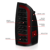 ANZO 05-15 Toyota Tacoma Full LED Tail Lights w/Light Bar Sequential Black Housing Smoke Lens - Burkken Auto Parts