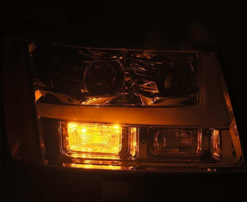 AlphaRex 07-14 Chevrolet Tahoe/Suburban LUXX-Series LED Projector headlights Black w/ DRL/Sequential - Burkken Auto Parts