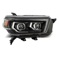 AlphaRex 10-13 Toyota 4Runner LUXX LED Proj Headlights Plank Style Black w/Seq Signal/DRL - Burkken Auto Parts