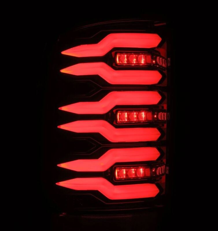 AlphaRex 07-13 GMC Sierra 1500/2500HD/3500HD Luxx Series LED Tail Lights - Alpha Black - Burkken Auto Parts