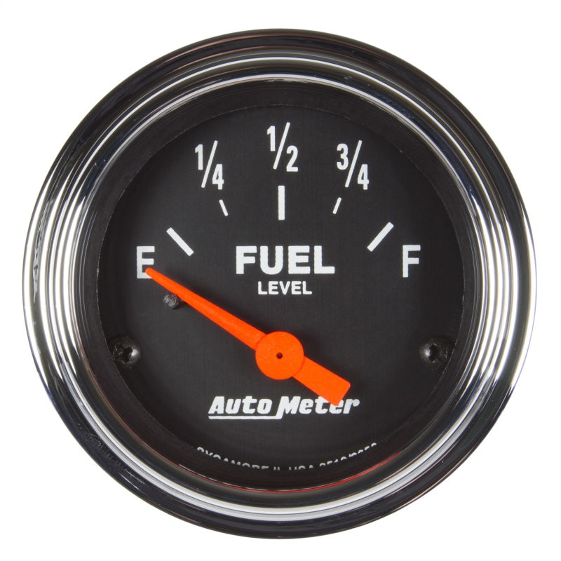 Autometer Traditional Chrome Gauge Fuel Level 2 1/16in 73e To 10f(Aftermarket Linear) Elec - Burkken Auto Parts
