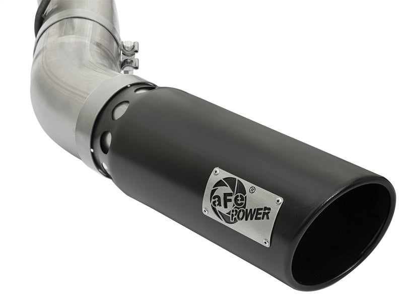 aFe LARGE BORE HD 5in 409-SS DPF-Back Exhaust w/Black Tip 2017 GM Duramax V8-6.6L (td) L5P - Burkken Auto Parts