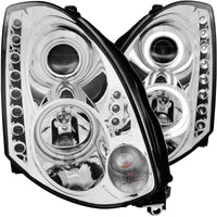 ANZO 2003-2007 Infiniti G35 Projector Headlights w/ Halo Chrome (CCFL) (HID Compatible) - Burkken Auto Parts