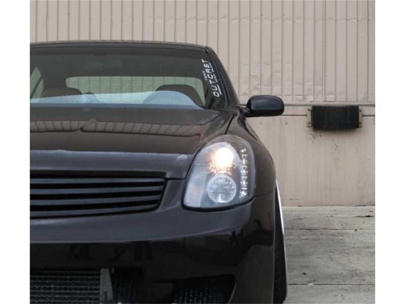 Spyder Infiniti G35 03-04 4DR Projector Halogen - LED Halo DRL Blk High H4 PRO-YD-IG35034D-DRL-BK - Burkken Auto Parts