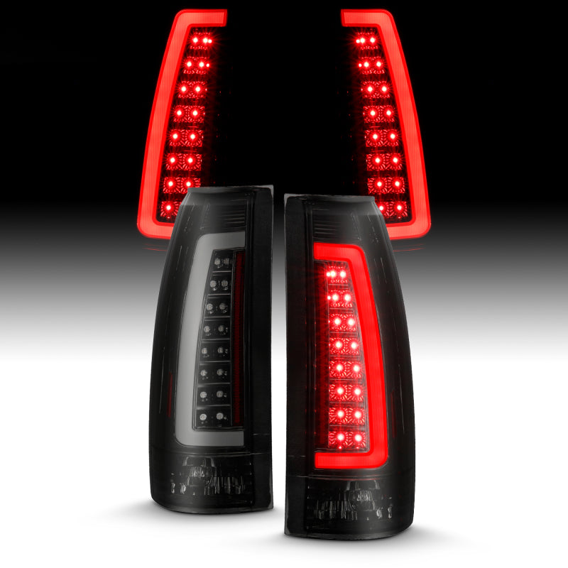 ANZO 1999-2000 Cadillac Escalade LED Taillights Black Housing Smoke Lens Pair - Burkken Auto Parts