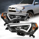 ANZO 14-18 Toyota 4 Runner Plank Style Projector Headlights Black w/ Amber - Burkken Auto Parts