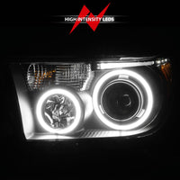 ANZO 2007-2013 Toyota Tundra Projector Headlights w/ Halo Black (CCFL) - Burkken Auto Parts