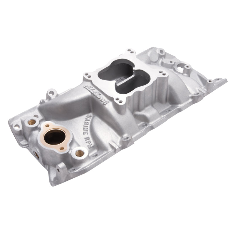 Edelbrock Manifold Marine RPM Chevy Big Block Oval Port w/ Brass - Burkken Auto Parts