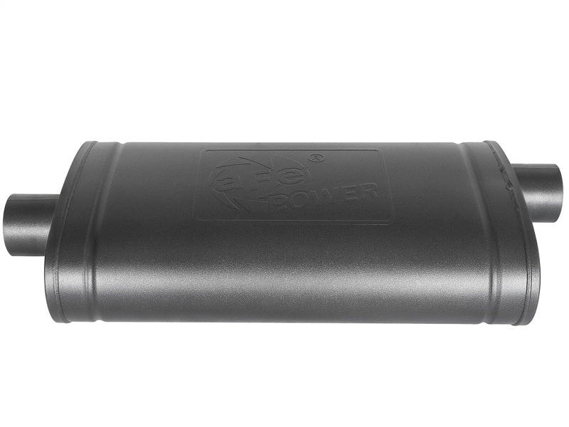 aFe MACH Force-Xp 409 SS Muffler w/ Black Finish 3in Center/Offset 22in L x 11in x 5in - Oval Body - Burkken Auto Parts
