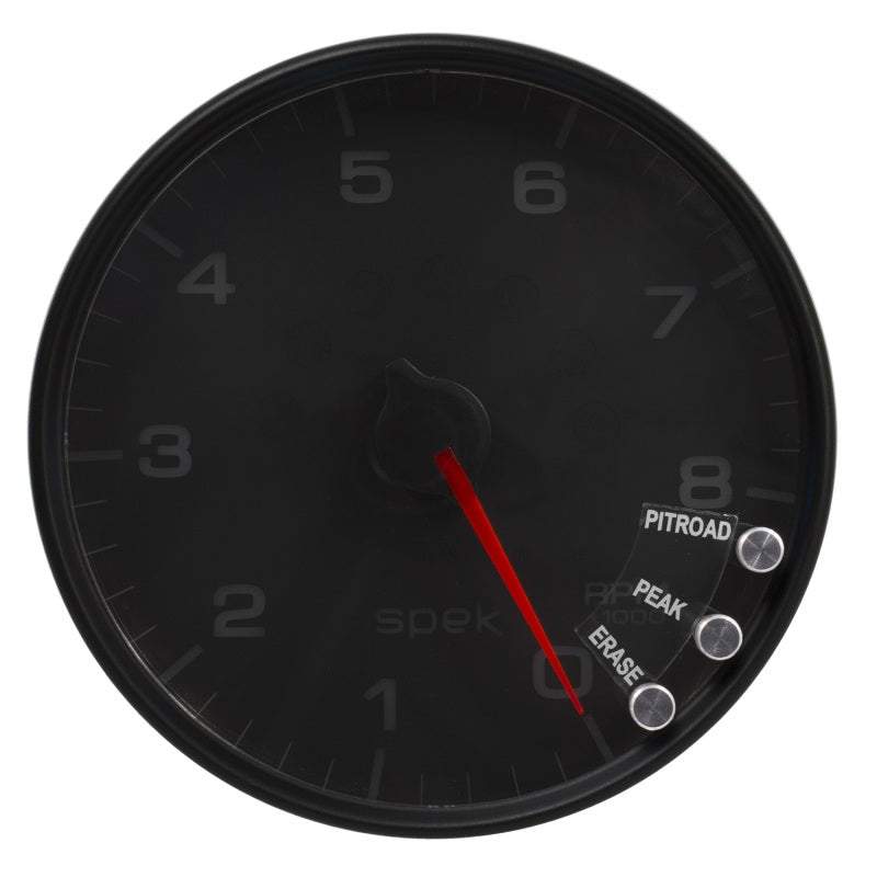 Autometer Spek-Pro Gauge Tachometer 5in 8K Rpm W/Shift Light & Peak Mem Black/Black - Burkken Auto Parts