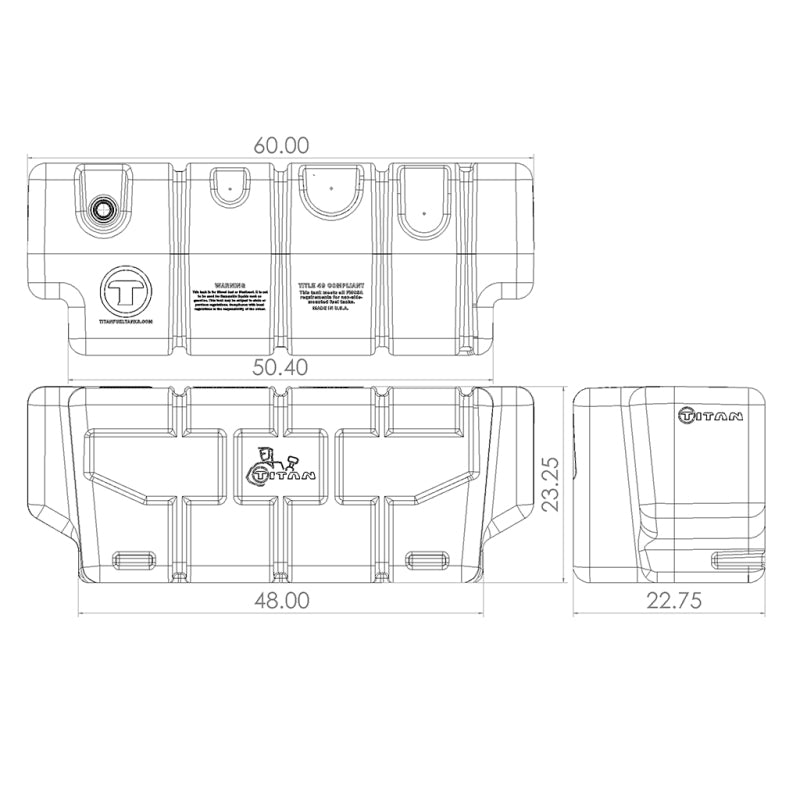 Titan Fuel Tanks Universal 100 Gallon In-Bed Transfer Tank - Burkken Auto Parts