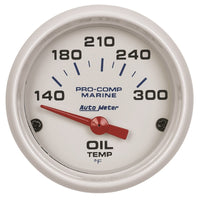 Autometer Marine White Ultra-Lite 2-1/16in Electric Oil Temperature Gauge 140-300 Deg F - Burkken Auto Parts