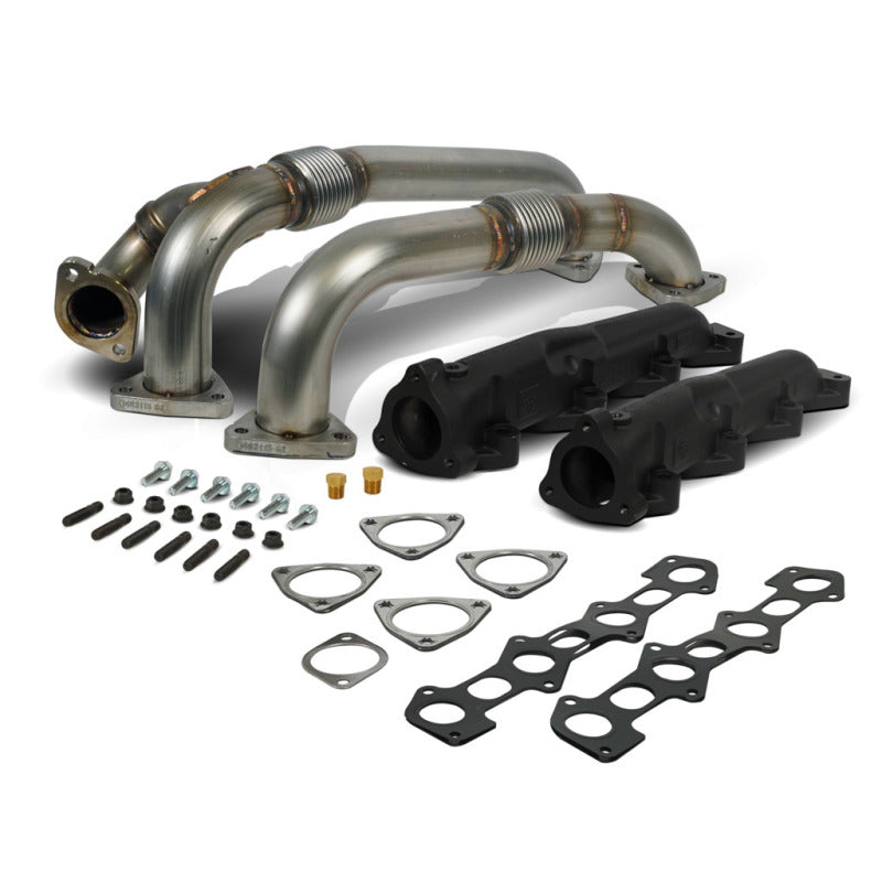BD Diesel 08-10 Ford F-250/F-350/F-450/F-550 Powerstroke 6.4L Up Pipes Kit w/Manifold Set - Burkken Auto Parts