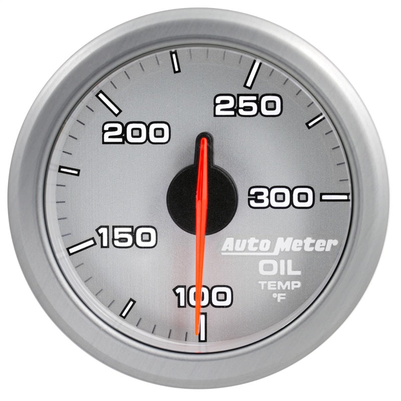 Autometer Airdrive 2-1/6in Oil Temp Gauge 100-300 Degrees F - Silver - Burkken Auto Parts