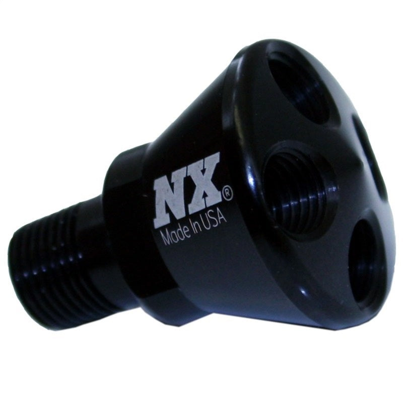 Nitrous Express 4 Port Micro Showerhead Distribution Block - Black - Burkken Auto Parts