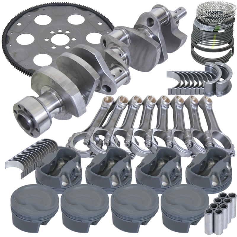 Eagle Chevy 350 1Pc 3.750in Crank 6.000in I-Beam Rod 4.030in Pistons 153 Tooth FP Balanced Assembly - Burkken Auto Parts