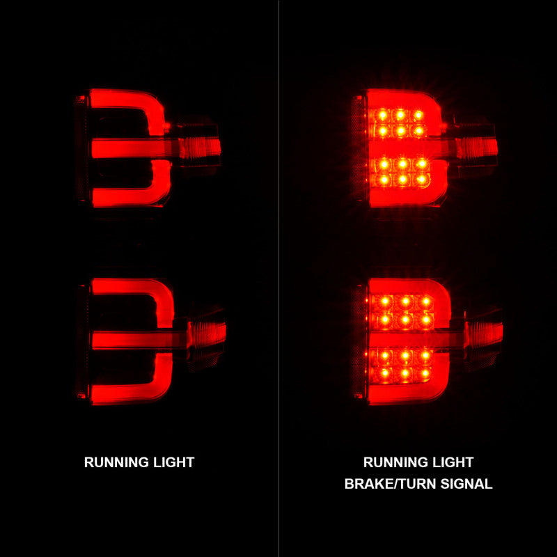 ANZO 15-19 Chevy Silverado 2500HD/3500HD (Halgn Only) LED Tail Lights w/Black Light Bar & Clear Lens - Burkken Auto Parts