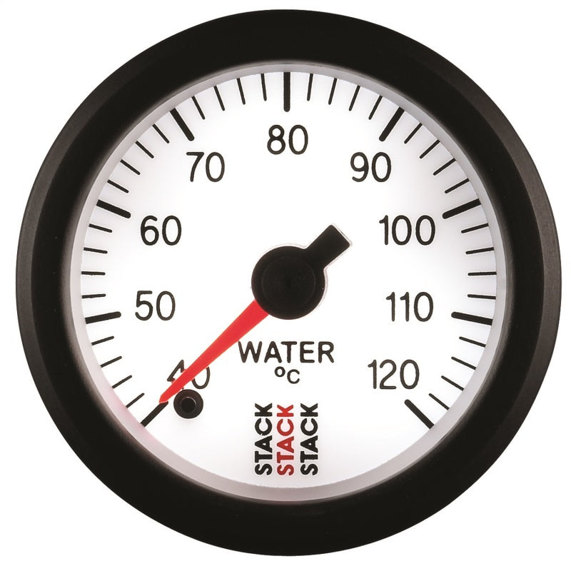 Autometer Stack 52mm 40-120 Deg C 1/8in NPTF Male Pro Stepper Motor Water Temp Gauge - White - Burkken Auto Parts