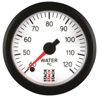 Autometer Stack 52mm 40-120 Deg C 1/8in NPTF Male Pro Stepper Motor Water Temp Gauge - White - Burkken Auto Parts