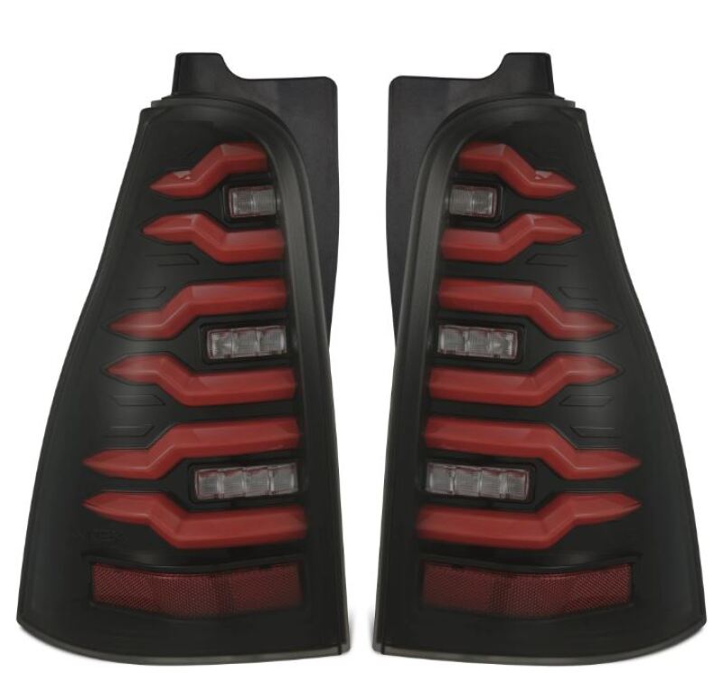 AlphaRex 03-09 Toyota 4Runner LUXX-Series LED Tail Lights- Black/Red - Burkken Auto Parts