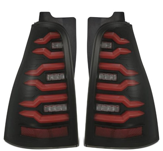 AlphaRex 03-09 Toyota 4Runner LUXX-Series LED Tail Lights- Black/Red - Burkken Auto Parts
