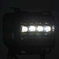 AlphaRex 14-18 GMC Sierra NOVA LED Proj Headlights Plnk Style Alpha Blk w/Activ Light/Seq Signal/DRL - Burkken Auto Parts