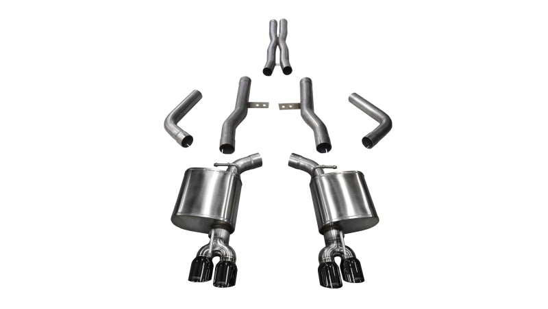Corsa 2015-2023 Dodge Challenger Hellcat Dual Rear Exit Extreme Exhaust w/ 3.5in Black Tips - Burkken Auto Parts