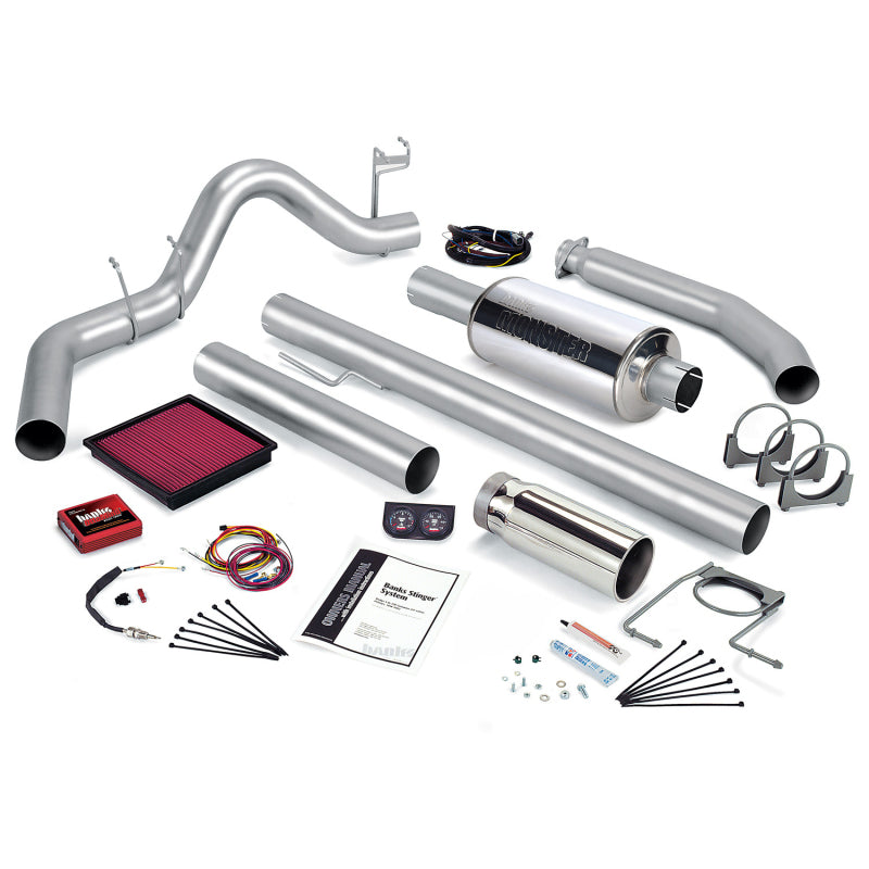 Banks Power 01 Dodge 5.9L 235Hp Ext Cab Stinger System - SS Single Exhaust w/ Chrome Tip - Burkken Auto Parts