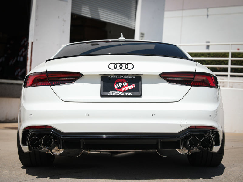 aFe 18-20 Audi RS5 Coupe MACH Force-Xp 3in to 2.5in 304 SS Axle-Back Exhaust System-Quad Carbon Tips - Burkken Auto Parts