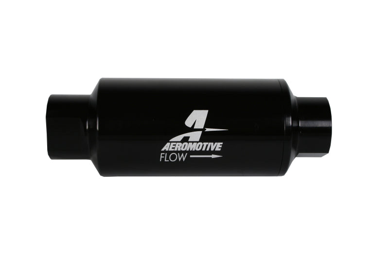 Aeromotive In-Line Filter 10AN 10 Micron Microglass Element Bright-Dip Black 2in OD - Burkken Auto Parts