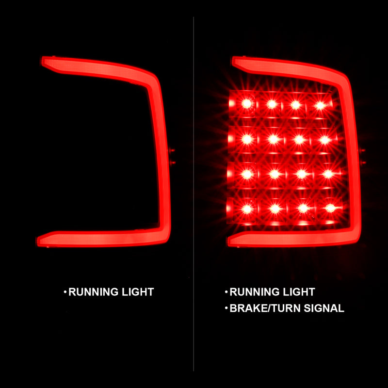 ANZO 2009-2018 Dodge Ram 1500 LED Taillight Plank Style Black w/Clear Lens - Burkken Auto Parts