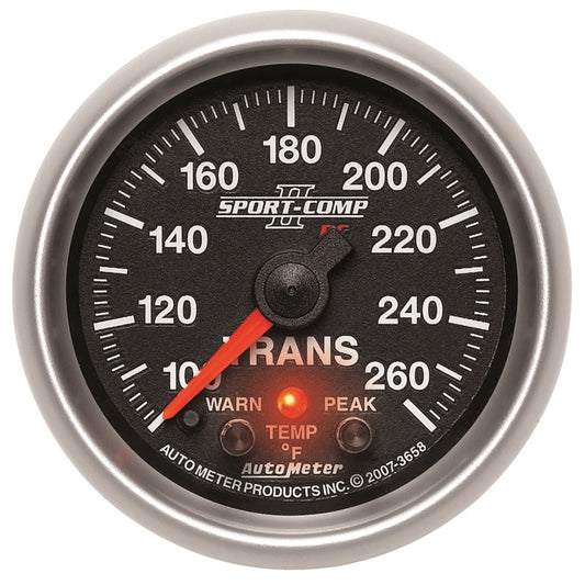 Autometer Elite 52.4mm 100-260F Transmission Temprature Peak & Warn w/ Electronic Control Gauge - Burkken Auto Parts