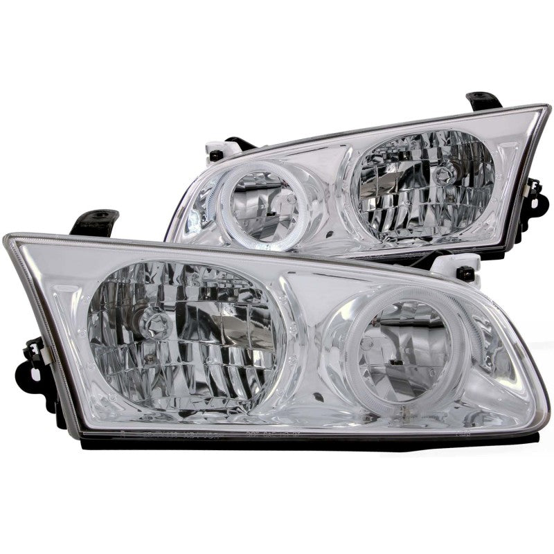 ANZO 2000-2001 Toyota Camry Crystal Headlights w/ Halo Chrome - Burkken Auto Parts