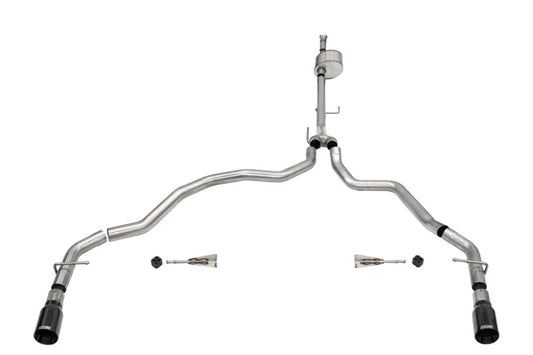 Corsa 2021-2025 Ford F-150 Regular Cab/ 8in Bed 5.0L V8 Xtreme Cat-Back Dual Rear Exit-Black PVD - Burkken Auto Parts