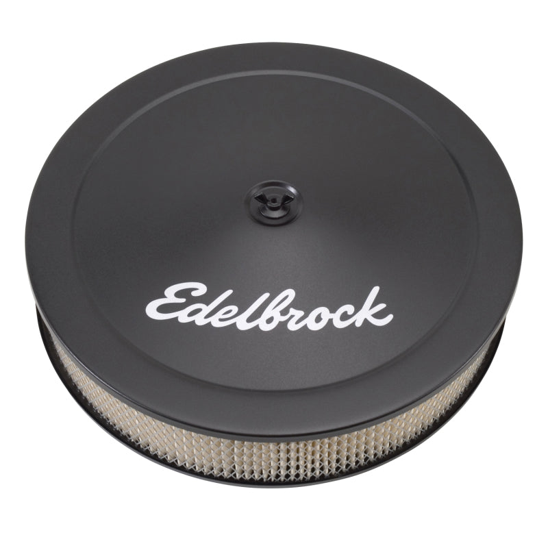 Edelbrock Air Cleaner Pro-Flo Series Round Steel Top Paper Element 14In Dia X 3 75In Dropped Base - Burkken Auto Parts