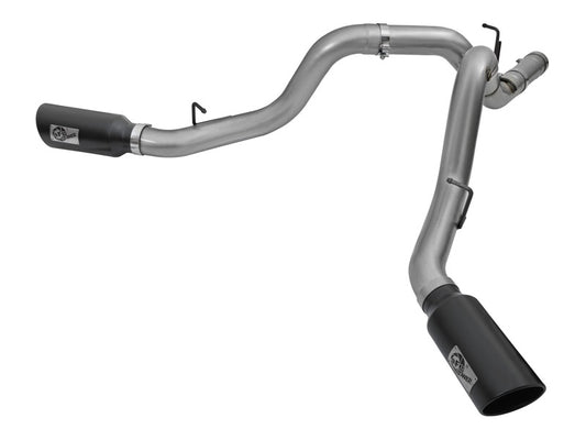 aFe LARGE Bore HD 4in Dual DPF-Back SS Exhaust w/Black Tip 16-17 GM Diesel Truck V8-6.6L (td) LML - Burkken Auto Parts