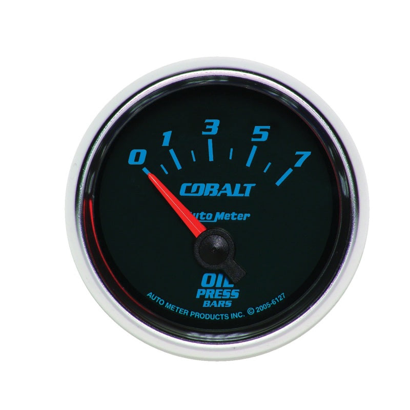 Autometer Cobalt 52mm 0-7 BAR Short Sweep Electric Oil Pressure Gauge - Burkken Auto Parts