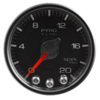 Autometer Spek-Pro Gauge Pyro. (Egt) 2 1/16in 2000f Stepper Motor W/Peak & Warn Blk/Blk - Burkken Auto Parts