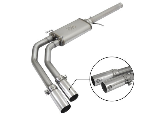 aFe Rebel Series CB 3in Middle Side Exit SS Exht w/Polish Tips 09-16 Chevy Silverado/GMC Sierra 1500 - Burkken Auto Parts