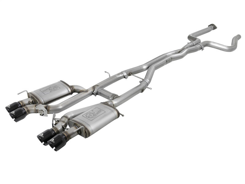 aFe MACHForce XP 3in 304SS Cat Back Exhaust s/ Black Tips 16-17 Cadillac ATS-V V6-3.6L (tt) - Burkken Auto Parts