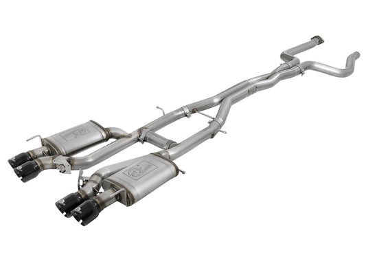aFe MACHForce XP 3in 304SS Cat Back Exhaust s/ Black Tips 16-17 Cadillac ATS-V V6-3.6L (tt) - Burkken Auto Parts
