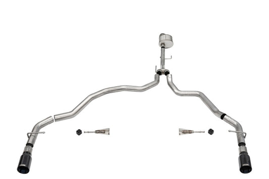 Corsa 2021-2025 Ford F-150 Regular Cab/6.5in Bed 5.0L V8 Xtreme Cat-Back Dual Rear Exit-Black PVD - Burkken Auto Parts