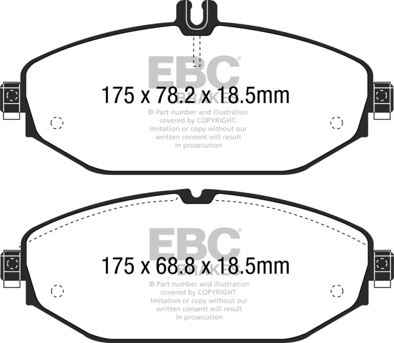 EBC 15+ Mercedes-Benz C300 (W205) 2.0 Turbo Greenstuff Front Brake Pads - Burkken Auto Parts