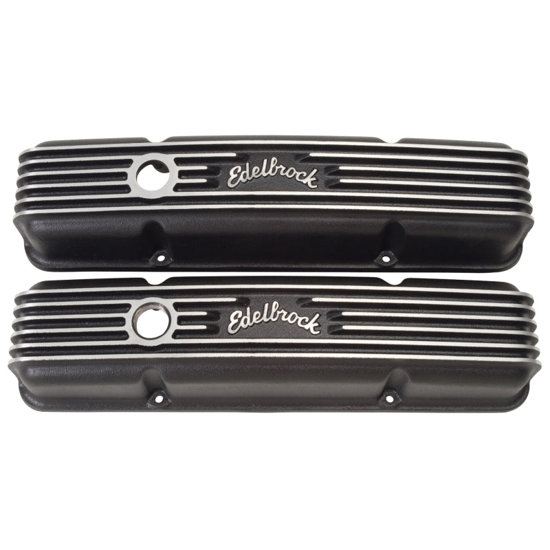 Edelbrock Valve Cover Classic Series Chevrolet 1959-1986 262-400 CI V8 Black - Burkken Auto Parts