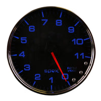 Autometer Spek-Pro Gauge Tachometer 5in 11K Rpm W/Shift Light & Peak Mem Black/Chrome - Burkken Auto Parts