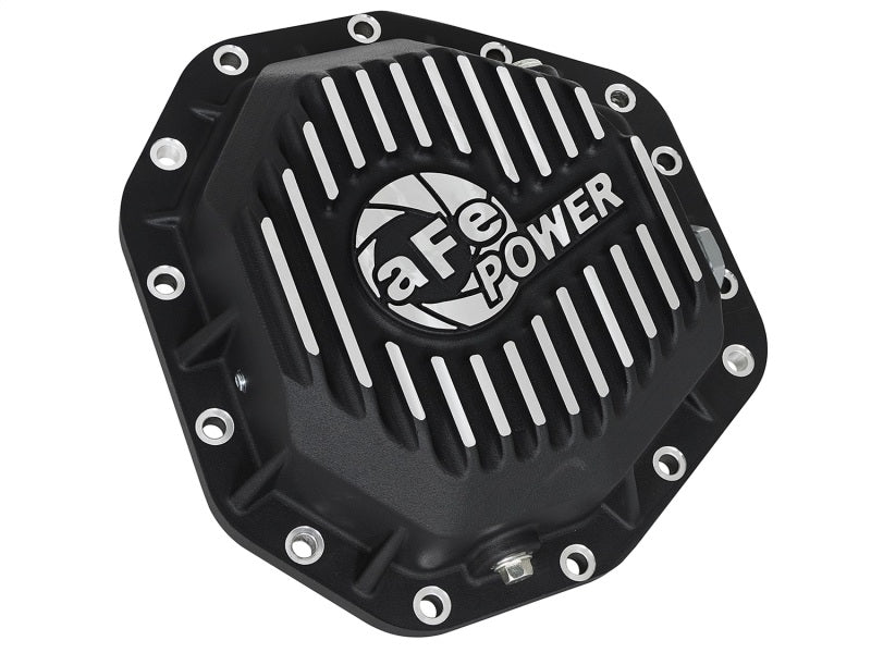 aFe Power Pro Ser Rear Diff Cover Black w/Mach Fins 2017 Ford Diesel Trucks V8-6.7L(td) Dana M275-14 - Burkken Auto Parts